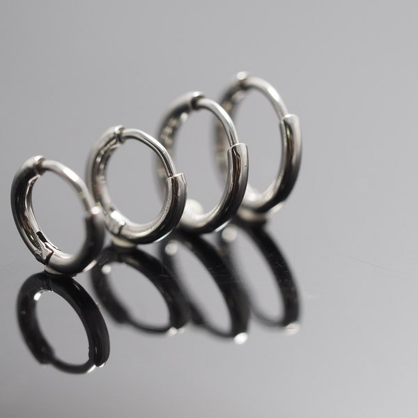 Tiny Surgical Steel Hoop Earrings: 6mm 8mm Huggie Hoops