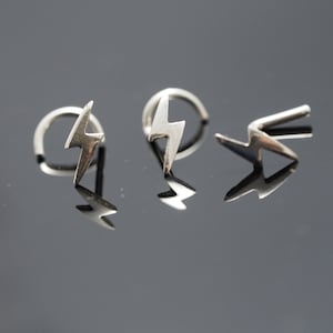 Sterling Silver Thunder Nose Stud: 18-20 Gauge Piercing Jewelry