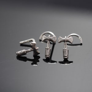 18, 20 Gauge Nasenstecker, Axt Nasenring Bolzen, Nasenschraube, Schmuck Nasenstecker, Piercing Schmuck, Nase Piercing, Körperschmuck