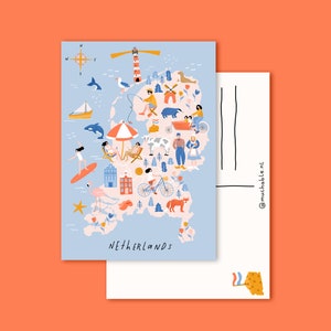 Illustrated map of the Netherlands