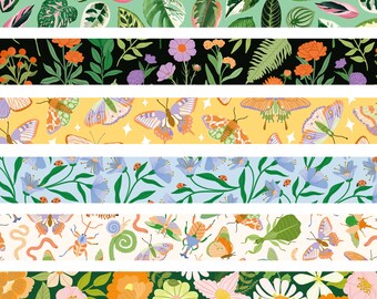 Niedliche Washi-Tape-Designs – Muchable | Blumen-Briefpapier-Illustrationsmuster-Design | Papierband botanisch