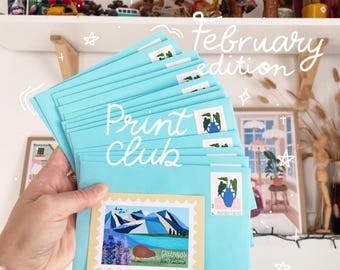Print Mail Club – Monthly Art Print February edition | Happy snailMail by Post - post crossing/journaling