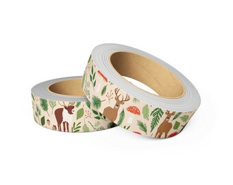 Washi tape herfst dieren - kerst/winter - postcrossing, brievenbusgeluk, stationery, illustration | autumn/fall mushroom, deer, moose