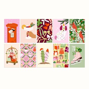 Weihnachtsset mit 10 Geschenkanhängern/Minikarten | Geschenkkarten | 10 verschiedene kleine Karten | Muster, Weihnachten/Winter/Herbst | Weihnachten