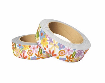 Washi tape happy colorful flowers - Muchable | flower stationery illustration pattern design | paper tape flowers