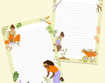 Double sided notepad - A5 gardening