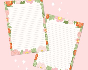 Notitieblok briefpapier A5 bloemen - dubbelzijdig