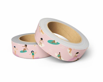 Washi tape surfing women/girls - Muchable | flower stationery illustration pattern design