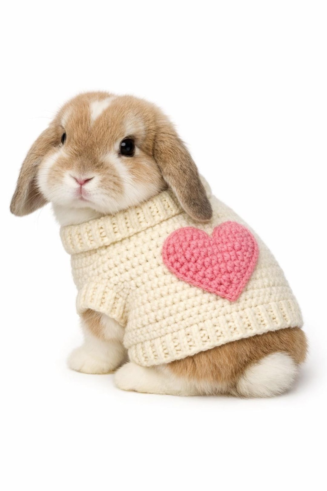 Crochet Rabbit Sweater, Handmade Bunny Jumper With Heart - Etsy