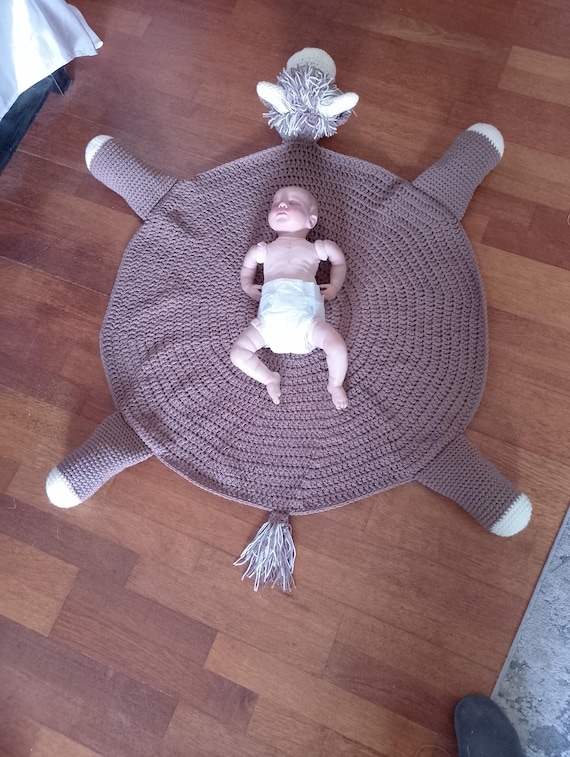 Crochet Highland Cow Rug: Handmade Baby Blanket, Farm Nursery Decor