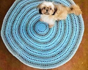 Crochet handmade round rug,home,house, decor, floor art