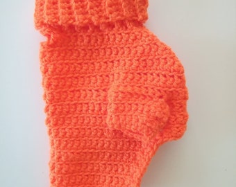 Orange Pet Jumper - Crochet Dog Cat Sweater with Sleeves & Harness Hole.