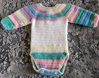 Newborn Baby Girl Grow - Crochet Baby Girl Vest.