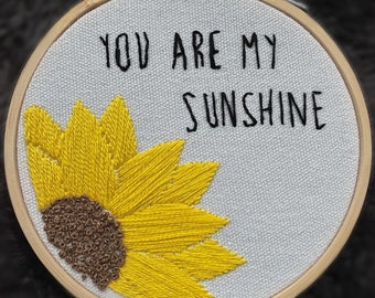 Sunflower Embroidered hoop
