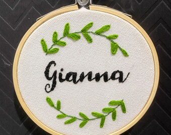 Hand Embroidered Name