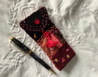 Velvet Soft Drawstring Case Choose Black Pink Red Brown and Blue Felt Gift Bag for Pens