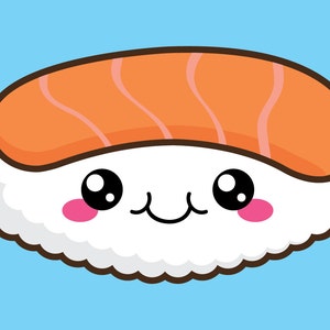 Kawaii clip art, kawaii sushi clip art, kawaii sushi clipart, cute sushi clip art, sushi clip art, sushi clipart, kawaii clipart image 4