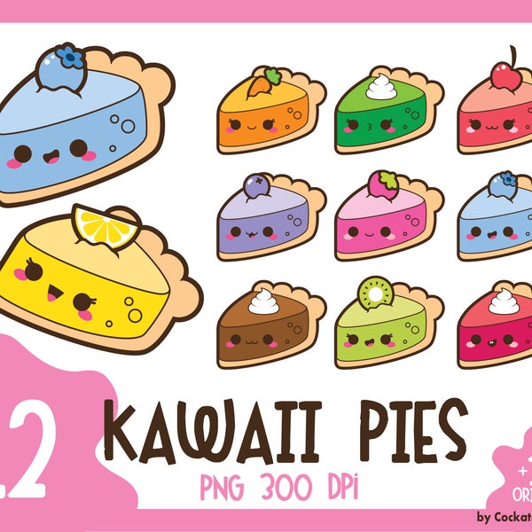 Pie clip art, cake clipart, pie clipart, cake clip art, kawaii pie clip art, kawaii cake clipart, piece of pie, Commercial Use