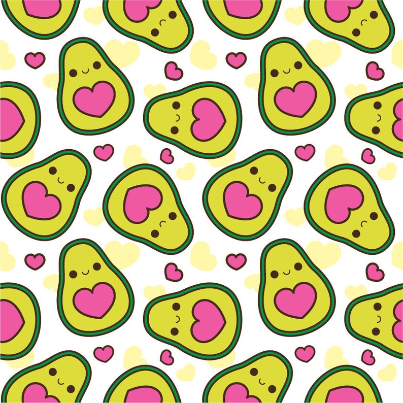 Valentine clipart, kawaii Valentine clipart, Valentine digital papers, vegetarian clip art, kawaii avocado clipart, beans, love clipart, image 4