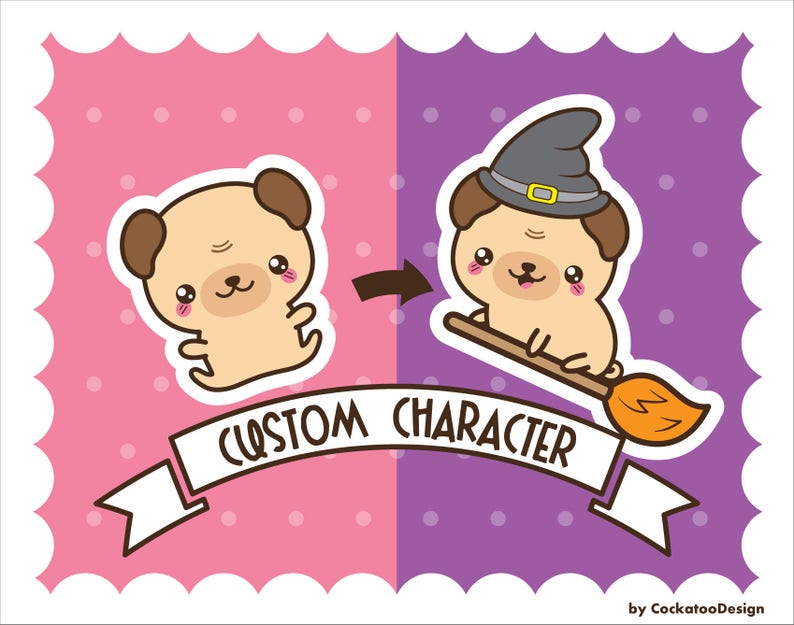 custom clipart customized clipart Character customization custom illustration personalized clipart