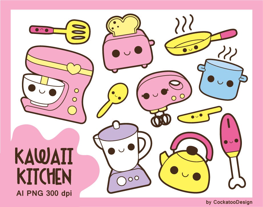 Kawaii Kitchen Clipart Kawaii Cooking Clip Art (Download Now) 