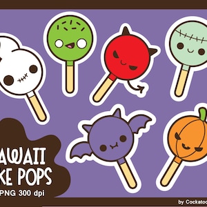 Halloween clipart, kawaii halloween clipart, halloween cake pops clipart, halloween treats clipart, halloween candy clipart, kawaii sweets