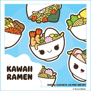 Ramen Clipart, Kawaii Ramen Clipart, chinesisches Essen Clipart, Nudeln Clipart, Nudeln ClipArt, Ramen Clipart, japanisches Essen Clipart, asiatische Küche