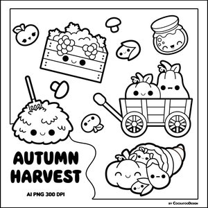 Timbro digitale, timbro digitale autunnale, timbro digitale del raccolto, timbro digitale zucca, timbro digitale alimentare, timbro digitale fieno, sottaceti