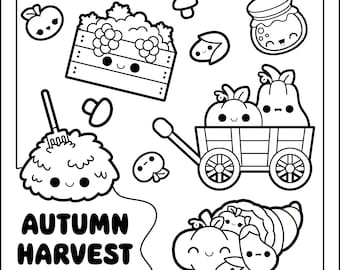 Digital stamp, autumn digital stamp, harvest digital stamp, pumpkin digital stamp, food digital stamp, hay digital stamp, pickles