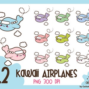Airplane clip art, kawaii airplane clip art, airplane clipart, kawaii plane clipart, kawaii plane clip art, Commercial Use