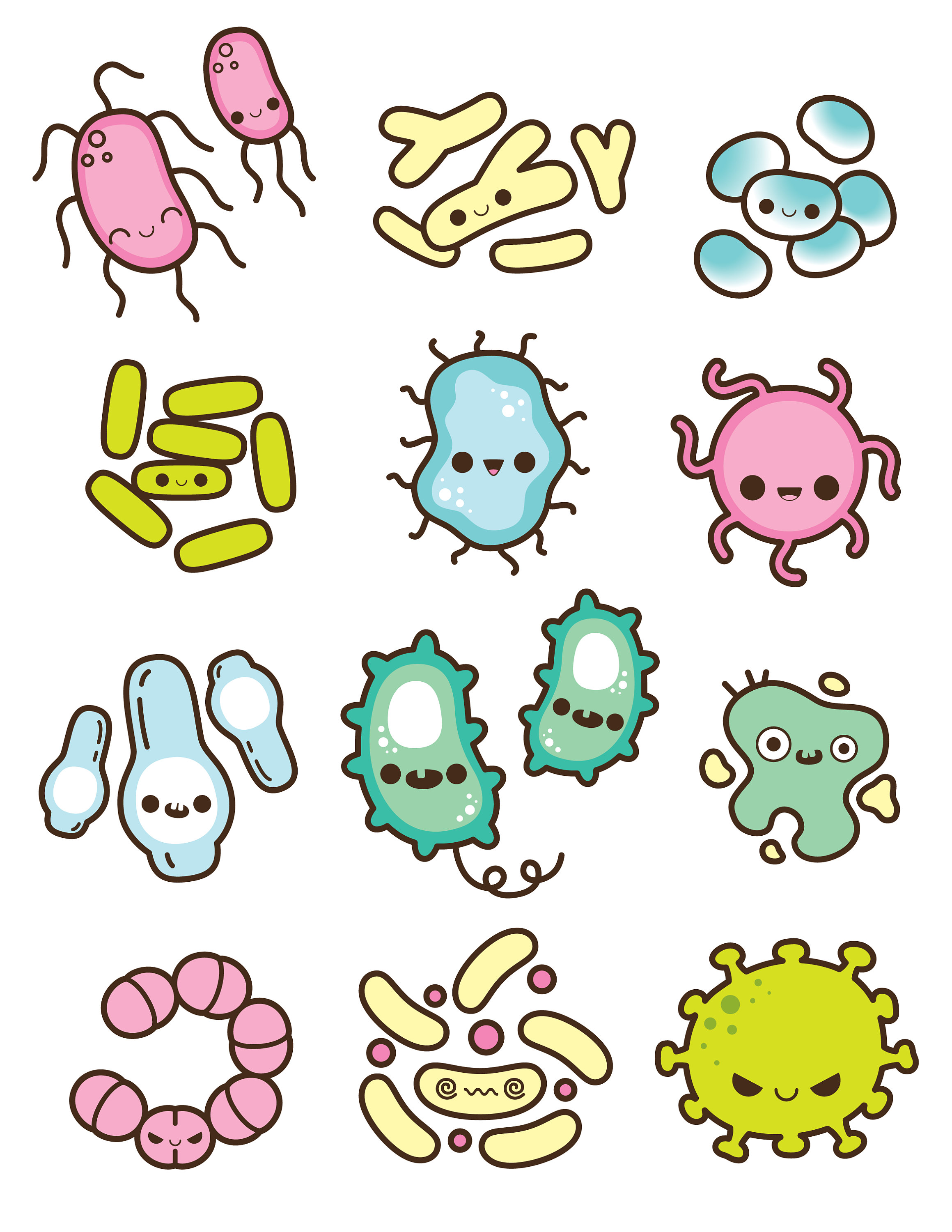 Bacteria clipart virus clipart microbe clipart germ | Etsy