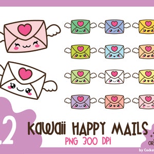 Kawaii clip art, imágenes prediseñadas de la carta de amor, imágenes prediseñadas del Día de San Valentín, imágenes prediseñadas del sobre, imágenes prediseñadas del correo, imágenes prediseñadas del correo feliz,