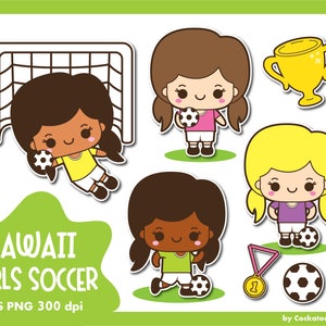 Clipart de futebol, clipart de futebol, clipart de futebol kawaii, clipart de futebol infantil, clipart de esporte, clipart de esporte feminino, uso comercial