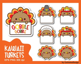Thanksgiving clipart, turkey clipart, peekaboo turkey, kawaii thanksgiving clipart, kawaii turkey clipart, cute turkey clipart, Commercial