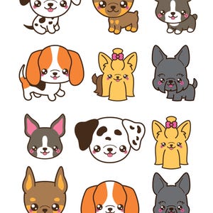 Kawaii Dog Clip Art, Cute Dog Clip Art, Dog Breeds Clip Art, Kawaii ...