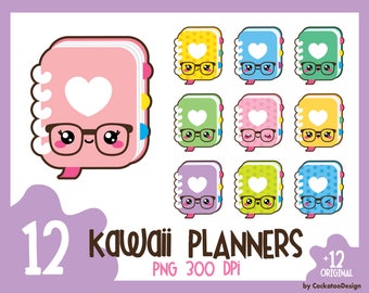 Planer Clipart, Kawaii-Planer Clipart, Notebook Clipart, Planer ClipArt, Kawaii-Planer-Clip-Art, süß-Planer, kommerzielle