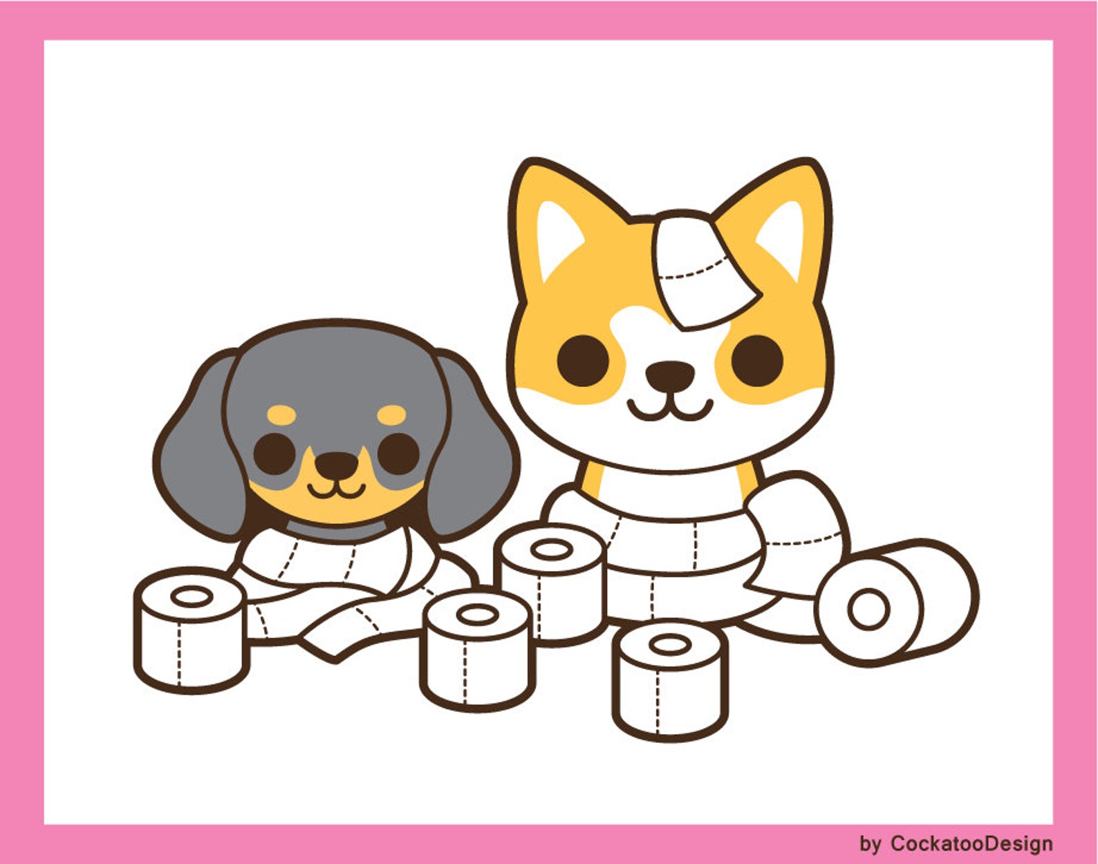 Kawaii Hund ClipArt niedlichen Hund Clipart Kawaii Welpen Etsy