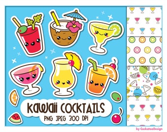 Cocktail clip art, cocktail clipart, kawaii clip art, kawaii clipart, kawaii cocktail clip art, cute cocktail, Commercial use