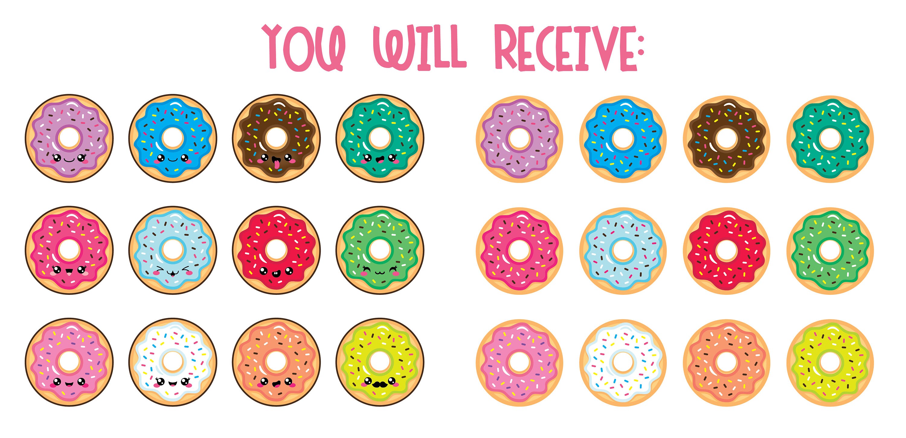 Donut Clipart Kawaii Clip Art Donuts Clip Art Kawaii Donut Etsy Denmark