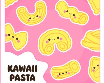 Pasta clipart, kawaii pasta clipart, noodle clipart, cute pasta clipart, lasagna clipart, ravioli clipart, kawaii food clipart, digital file