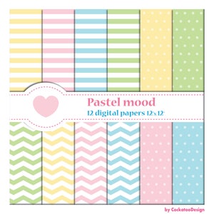 Pastel digital papers, easter digital papers, geometric digital papers, spring digital papers, polka dot, Commercial Use