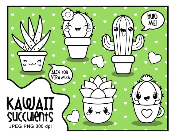 Kawaii Clipart, Sukkulenten Clipart, Valentinstag Clipart, Kawaii Kaktus  Clipart, Kawaii Sukkulenten, Kaktus Clipart, digitaler Stempel - Etsy.de