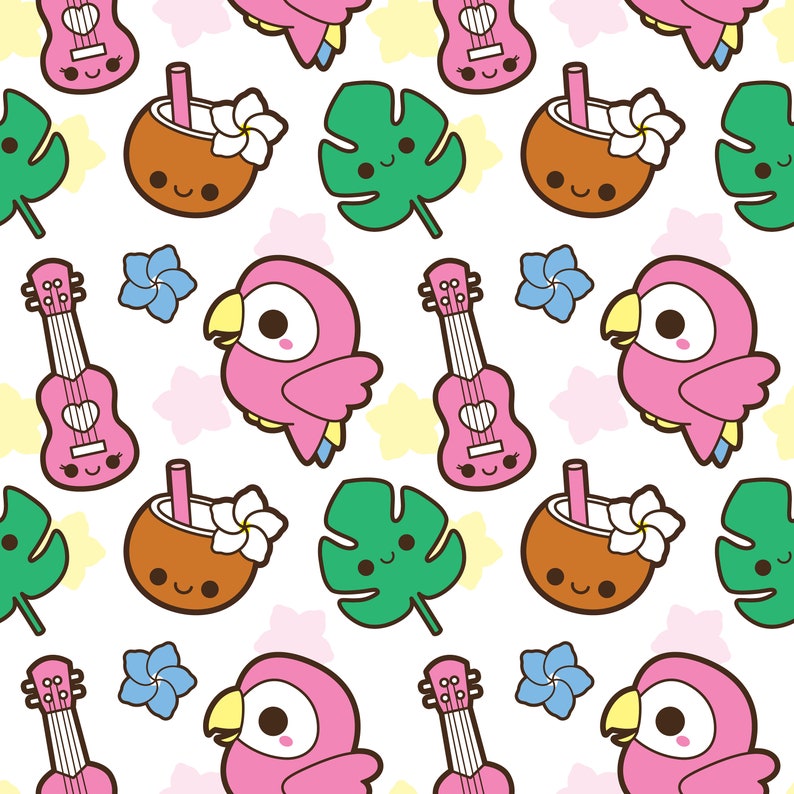 Kawaii Hawaii clipart, Hawaiian party clipart, hula dancer clip art, kawaii surfing clipart, vacation clip art, kawaii clip art image 6