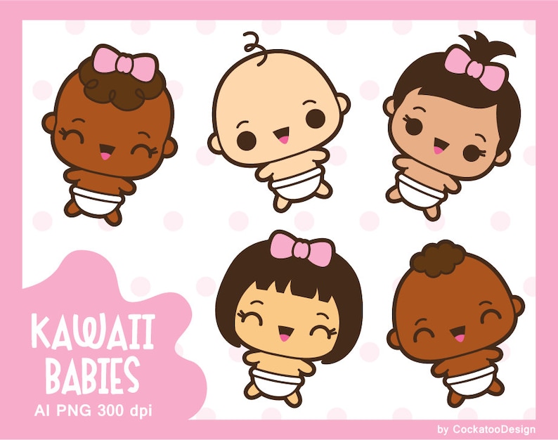 Kawaii Clipart Kawaii Baby Clipart Cute Baby Clipart Baby - Etsy