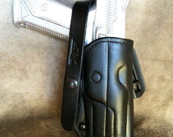 Fundas ETW Funda de paleta de cuero Ruger American 9 mm OWB