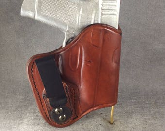 ETW Holsters Glock 43 IWB Concealed Tuckable Custom Leather Holster with Sweat Shield