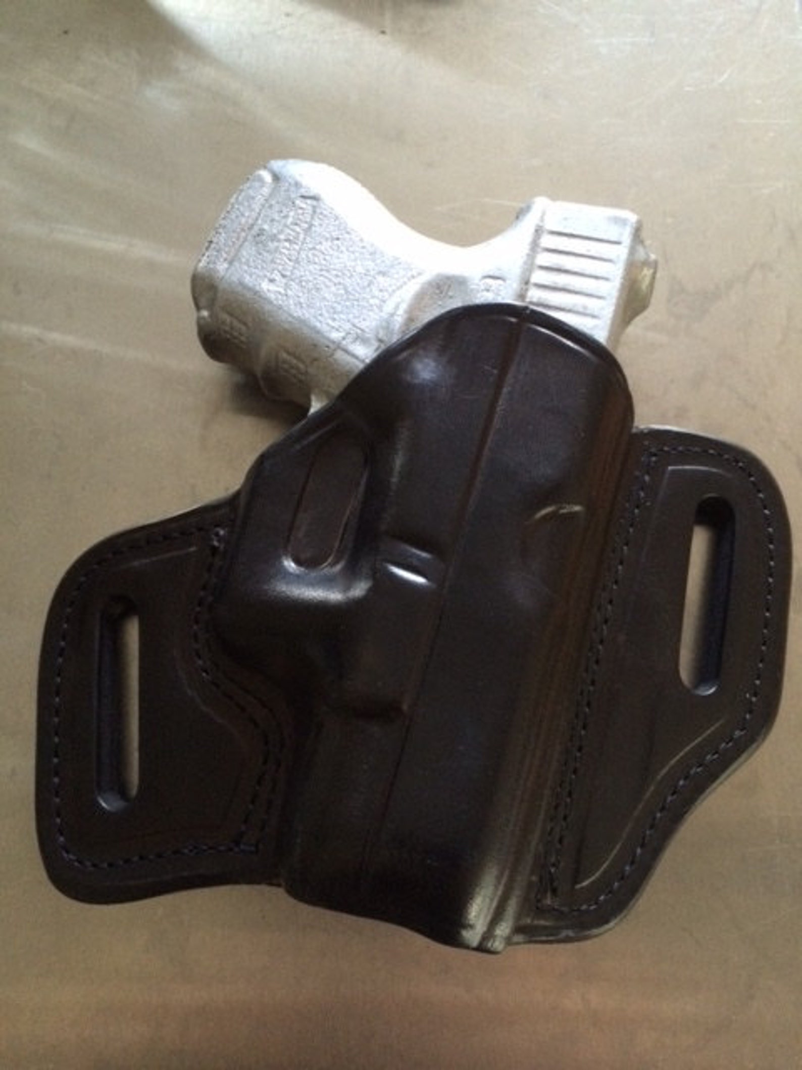 Glock 26/27/33 OWB Pancake Custom Leather Holster Etsy