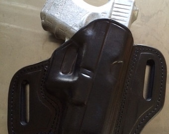 Details about   Leather Pancake OWB Holster for Glock 26 Handmade in the USA Black or Brown 
