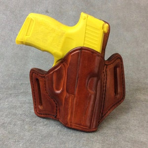 ETW Holsters Sig Sauer P365 OWB w/Foxtrot Custom Leather Holster, Sig 365 Foxtrot OWB, Sig Sauer 365 OWb Pancake Leather holster, Foxtrot