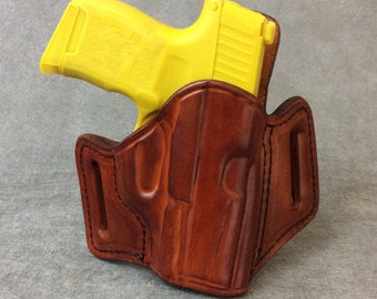 ETW Holsters Sig Sauer P365 OWB w/Foxtrot Custom Leather Holster, Sig 365 Foxtrot OWB, Sig Sauer 365 OWb Pancake Leather holster, Foxtrot